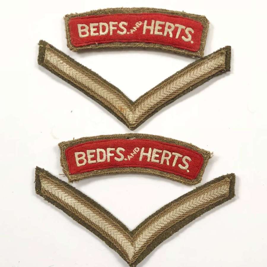 WW2 / Cold War Period Beds & Herts Theatre made Shoulder Titles.