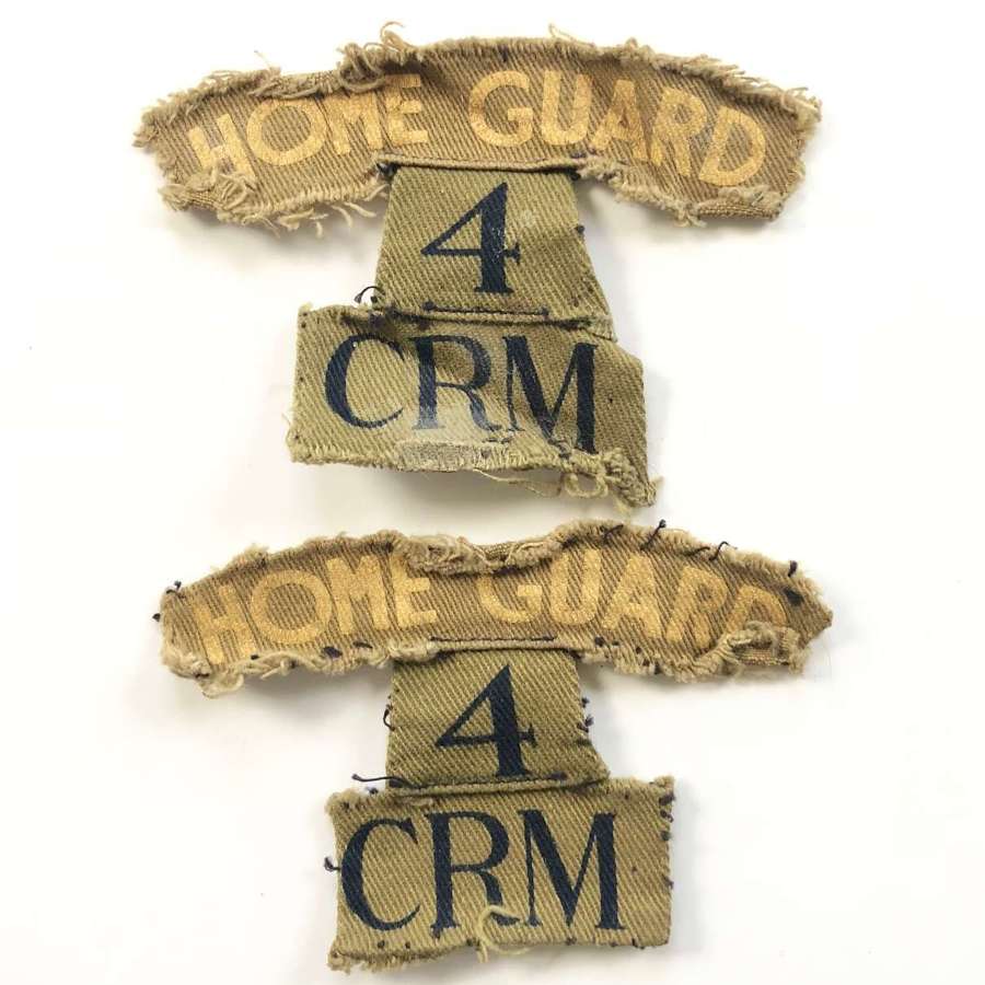 WW2 CARMARTHENSHIRE Llandilo Home Guard Pair of Title Badges
