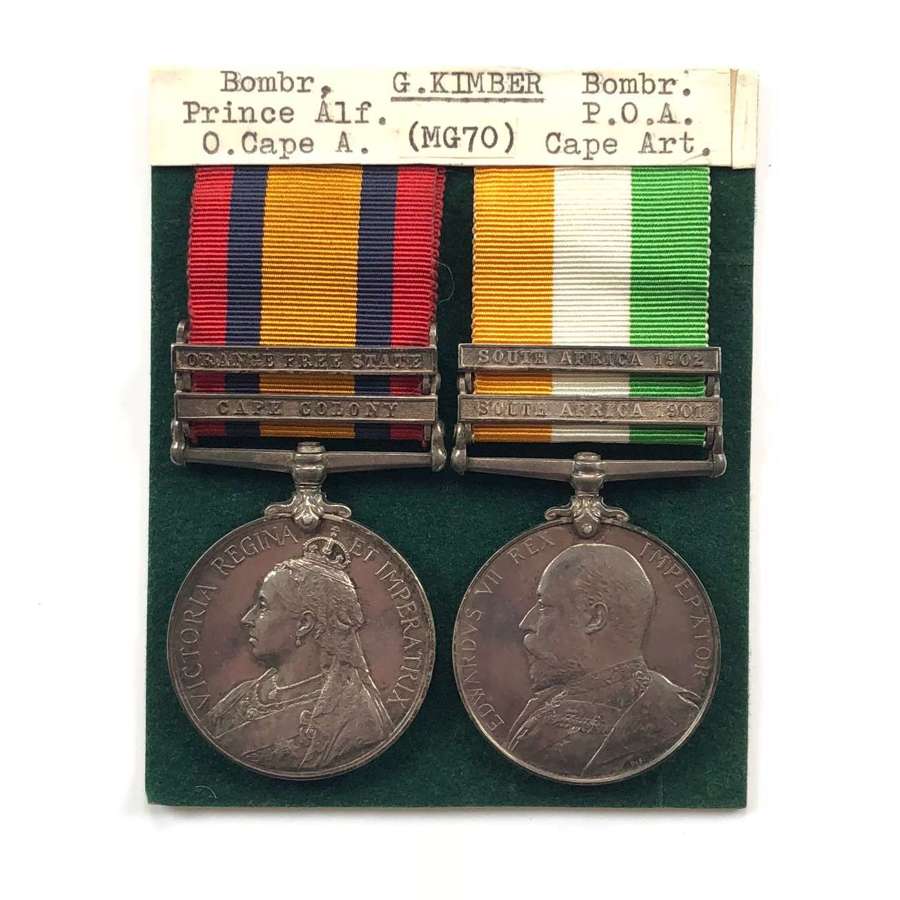 Boer War Prince Alfred’s Own Cape Artillery Pair of Medals.