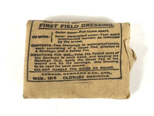 WW1 Battle of the Somme Period British First Field Dressing.