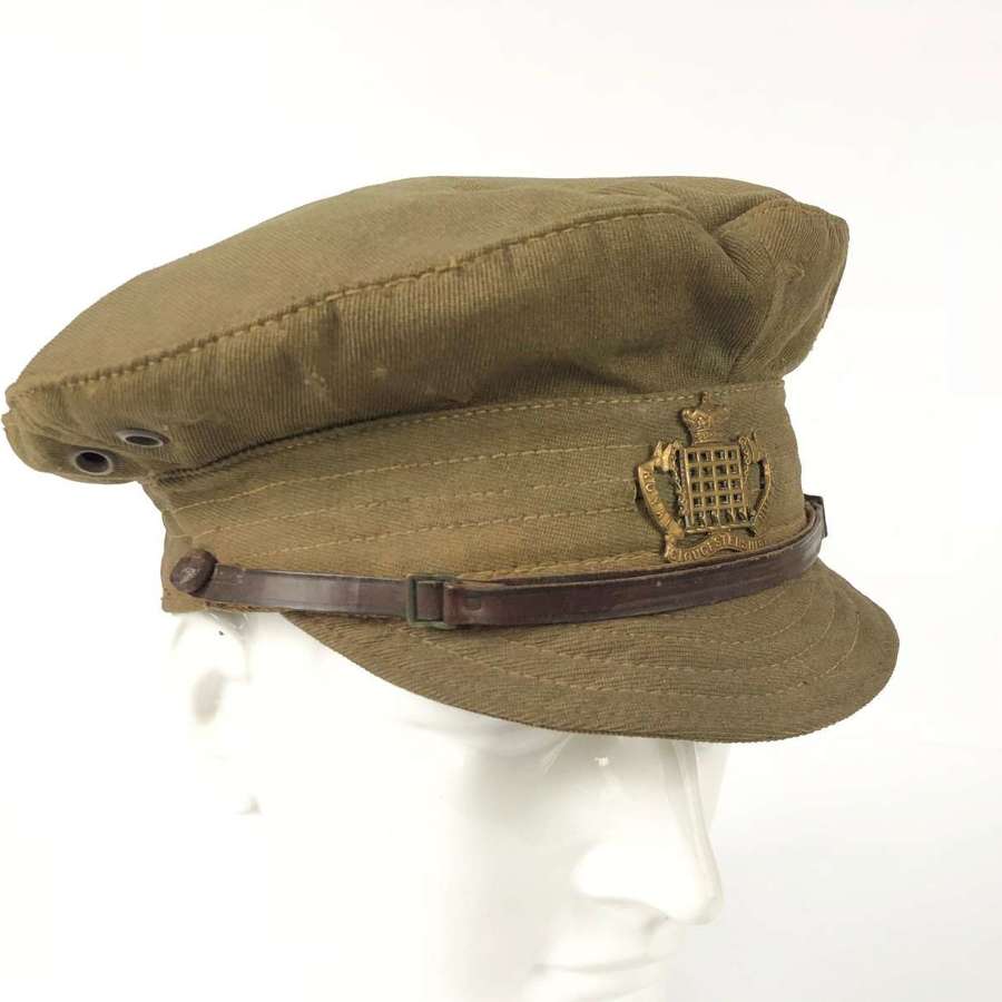 WW1 Gloucestershire Hussars Yeomanry Denim Trench Cap.