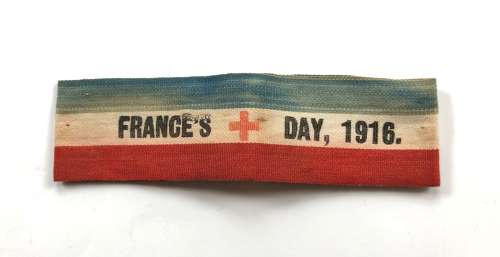WW1 France’s Day Red Cross 1916 Flag Day Collectors Armband.