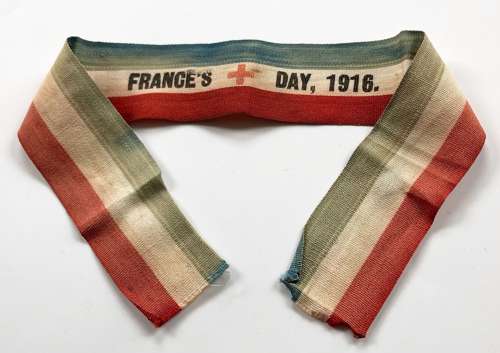 WW1 France’s Day Red Cross 1916 Flag Day Collectors Armband.
