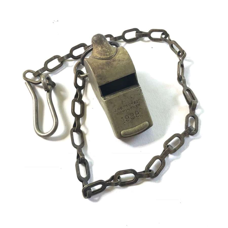WW2 1939 Battle of France Whistle & Chain by Hudson & Co.