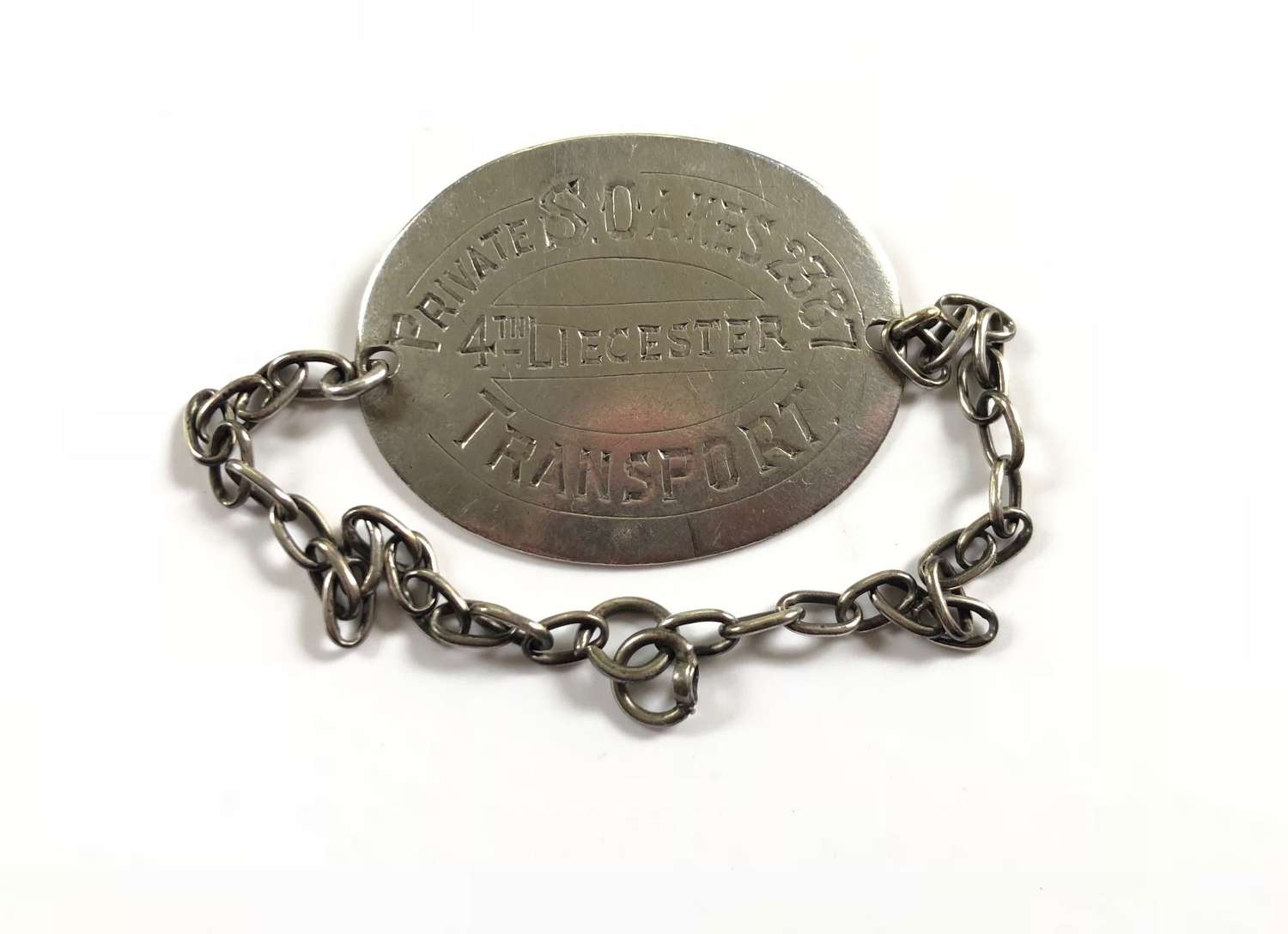 WW1 4th BN Liecestershire Regiment Casualty ID Bracelet.