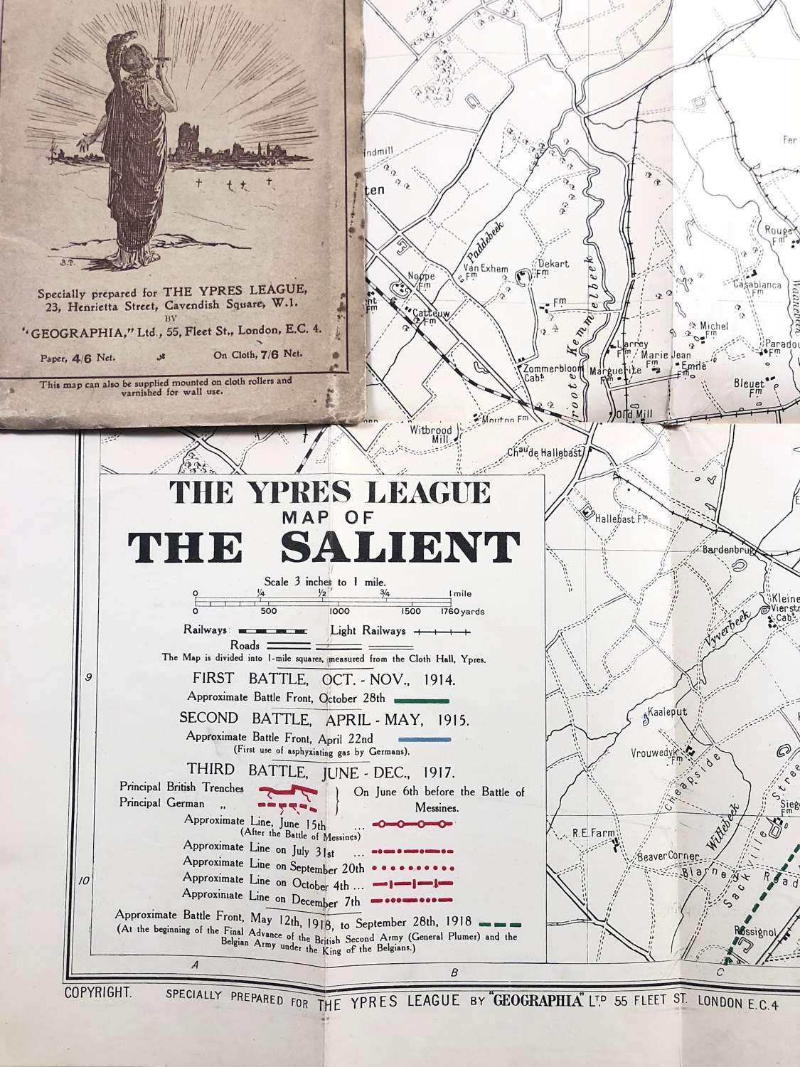 WW1 The Ypres League Map of the Ypres Salient.