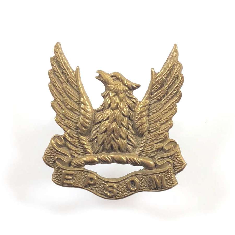 Epsom college OTC Post 1908 Cap Badge.