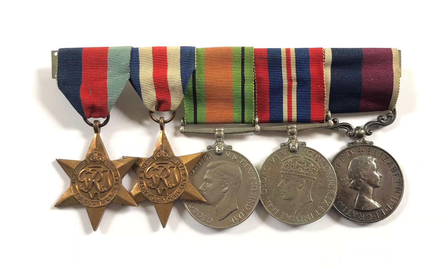 WW2 RAF Long Service Group of Five Medals.