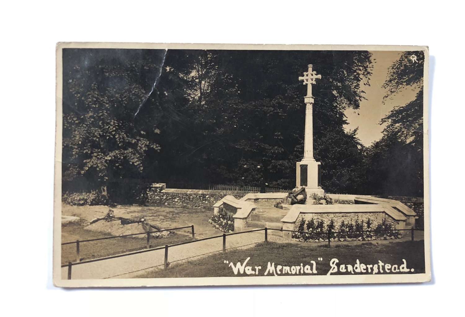 WW1 Original Photographic postcard of Sanderstead War Memorial.