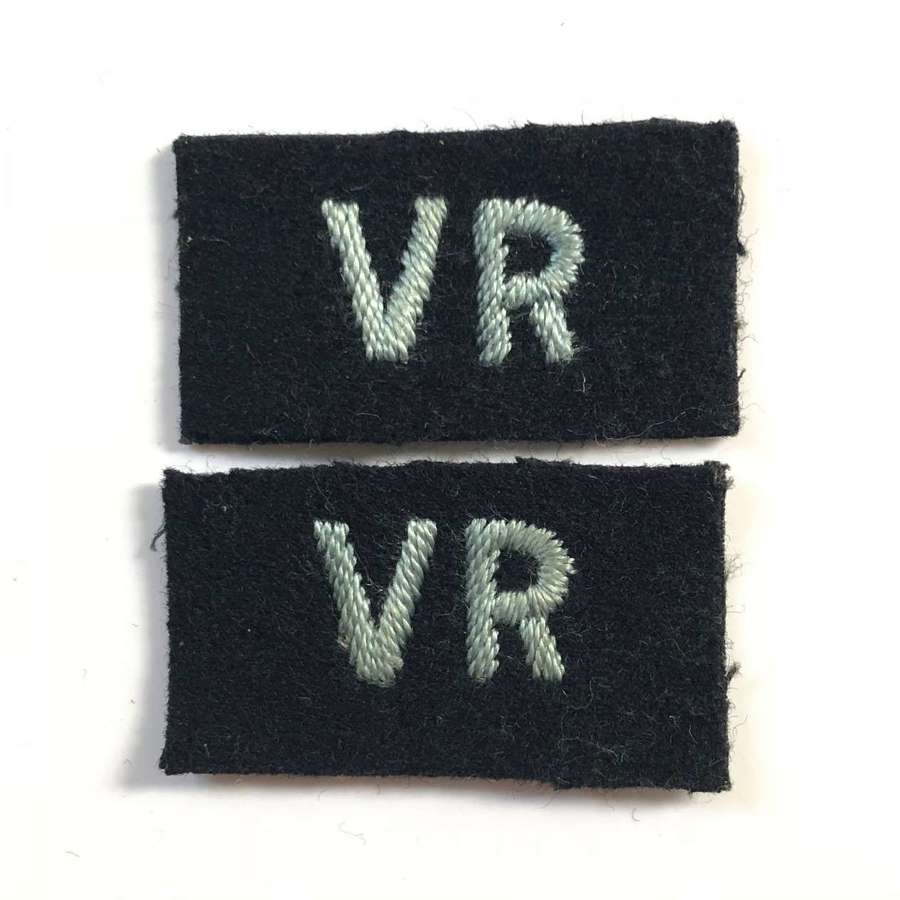 WW2 RAF Other Ranks VR Volunteer Reserve Cloth Badges.