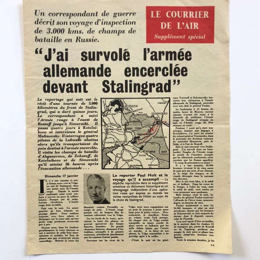WW2 RAF Aerial Propaganda Leaflet Stalingrad.