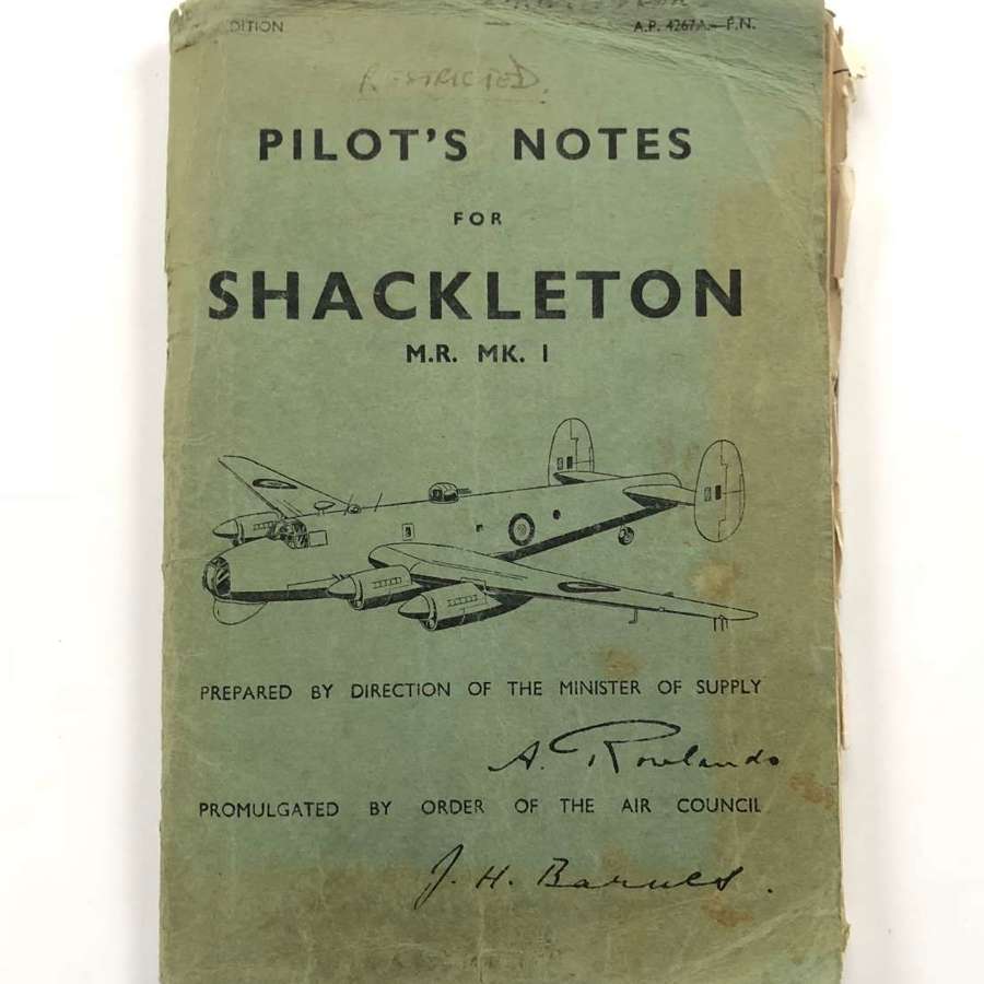 RAF Cold War Period Pilots Notes Avro Shackleton MR MK1.