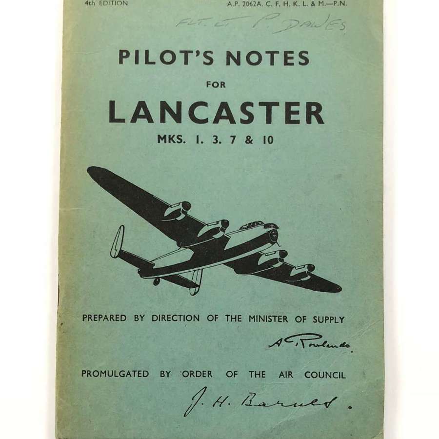 RAF Original Pilot Notes Avro Lancaster
