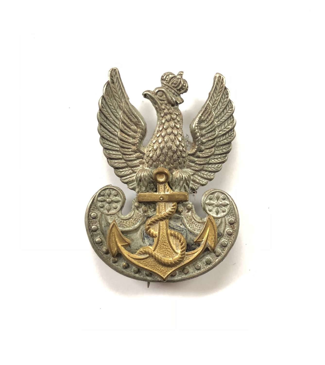 WW2 Free Polish Navy Cap Badge.