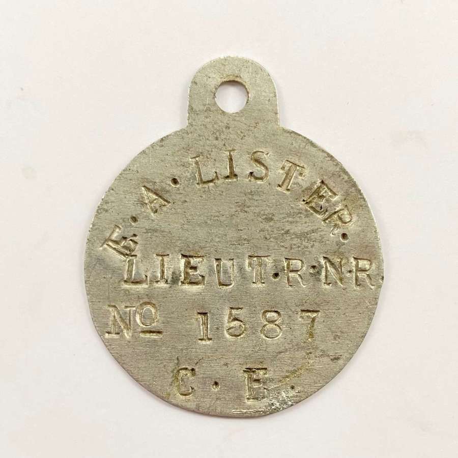 WW1 Period Royal Naval Reserve Officer’s Dog Tag.