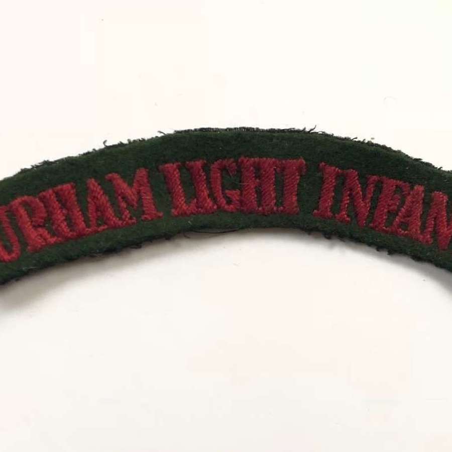 Durham Light Infantry Unusual Cloth Shoulder Title Badge.