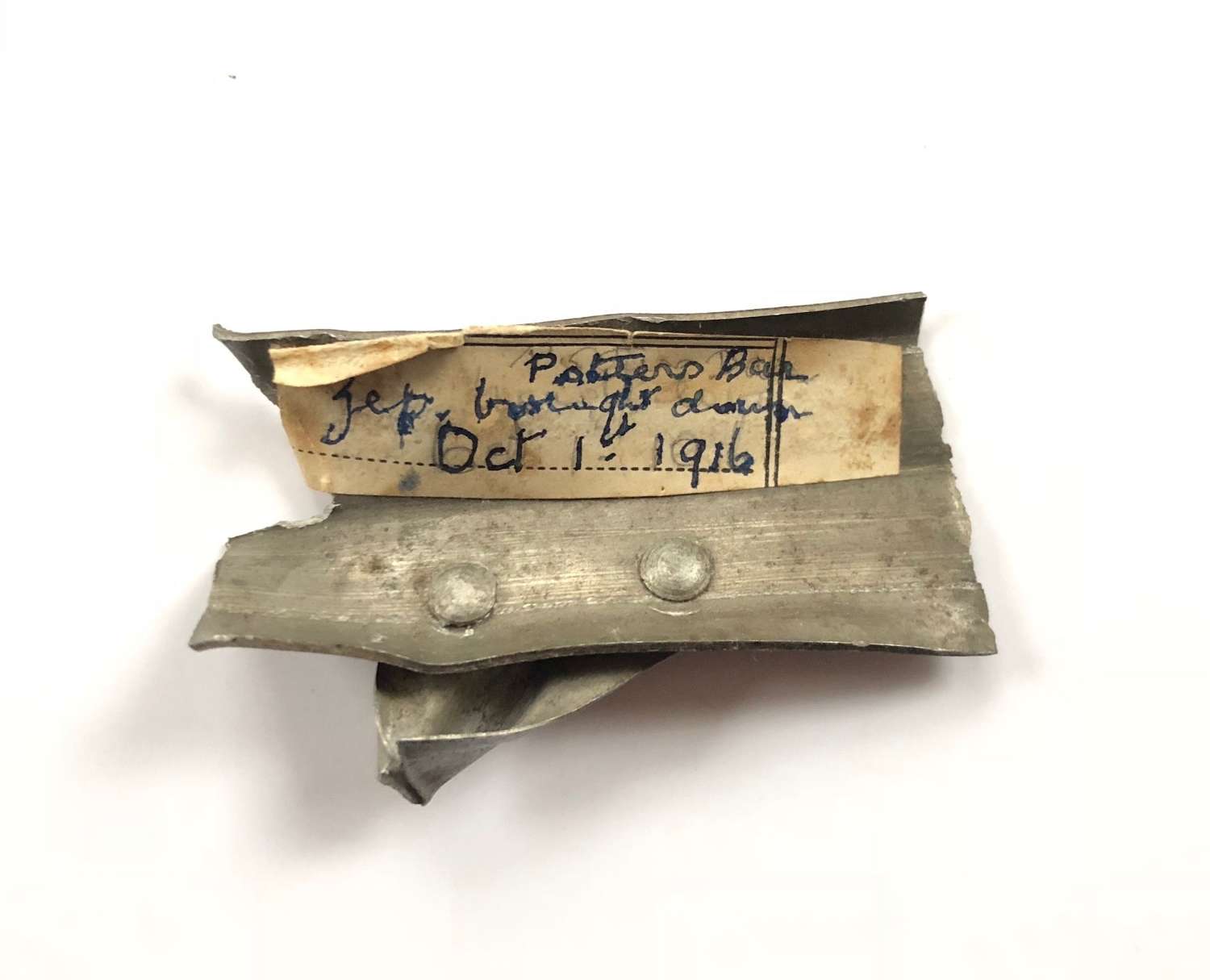WW1 RFC Small fragment of German Zeppelin Airship Airframe