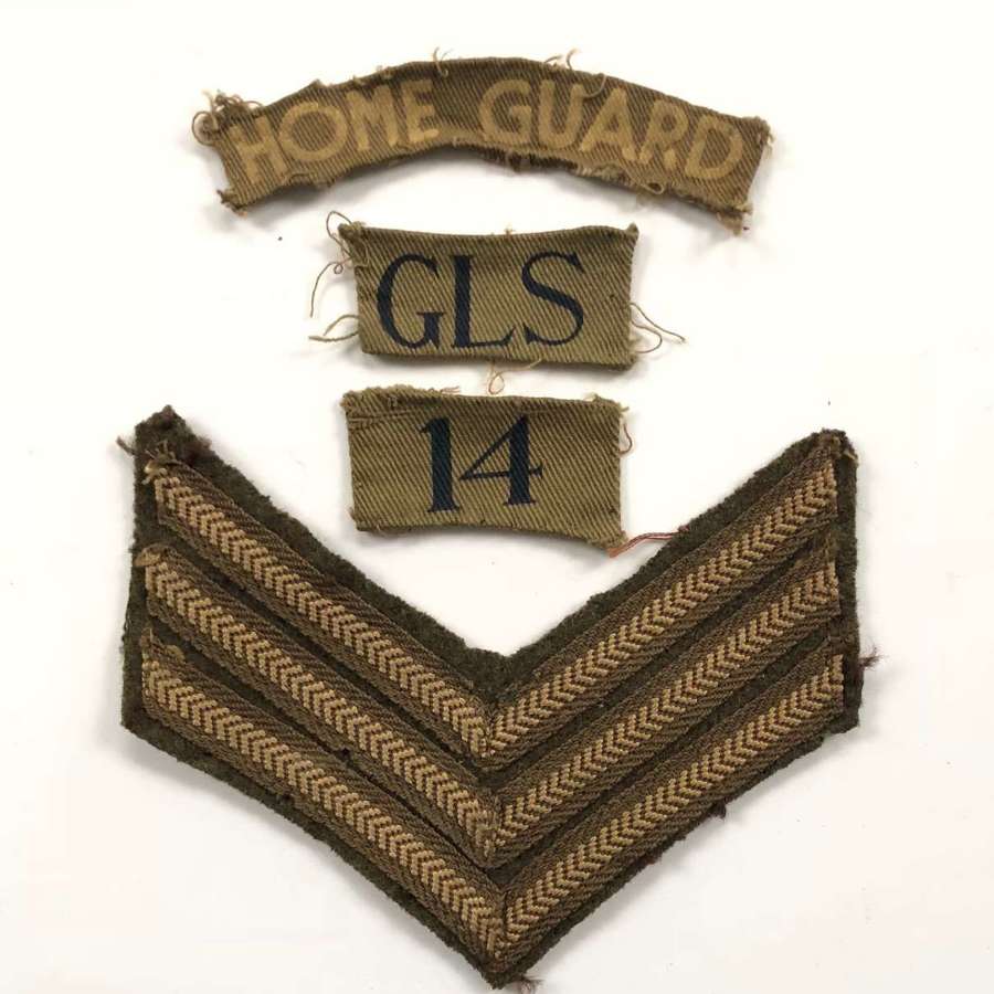 WW2 Home Guard Gloucester 14 Bristol Bn Cloth Badges.