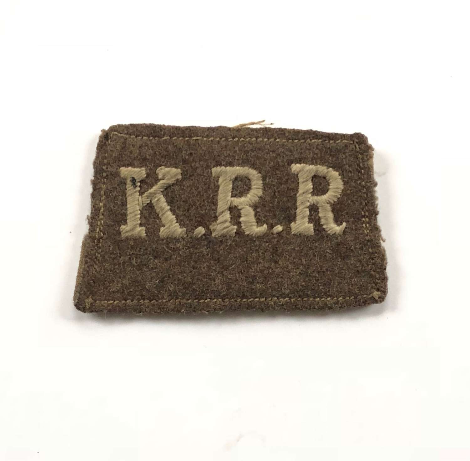 WW1 King’s Royal Rifle Corps Cloth Shoulder Title Badge.