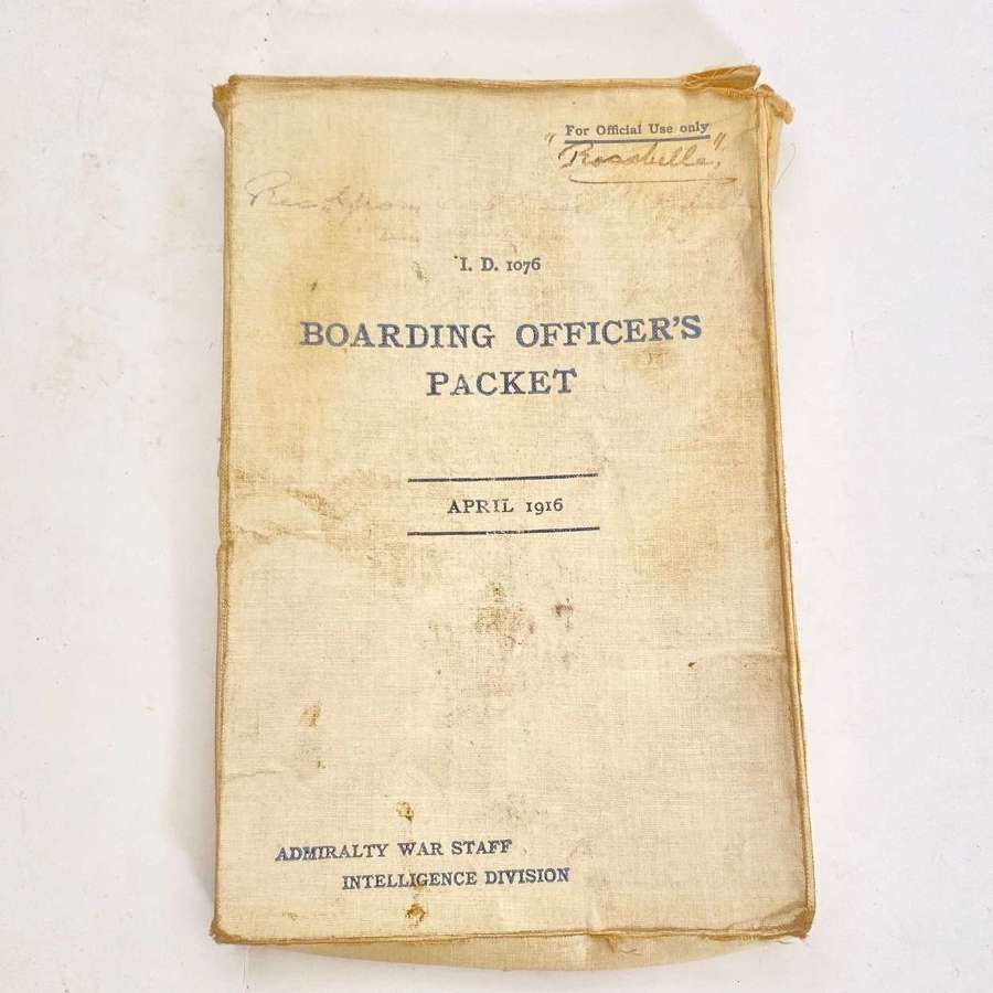 WW1 Royal Navy 1916 Officer’s boarding Packet.