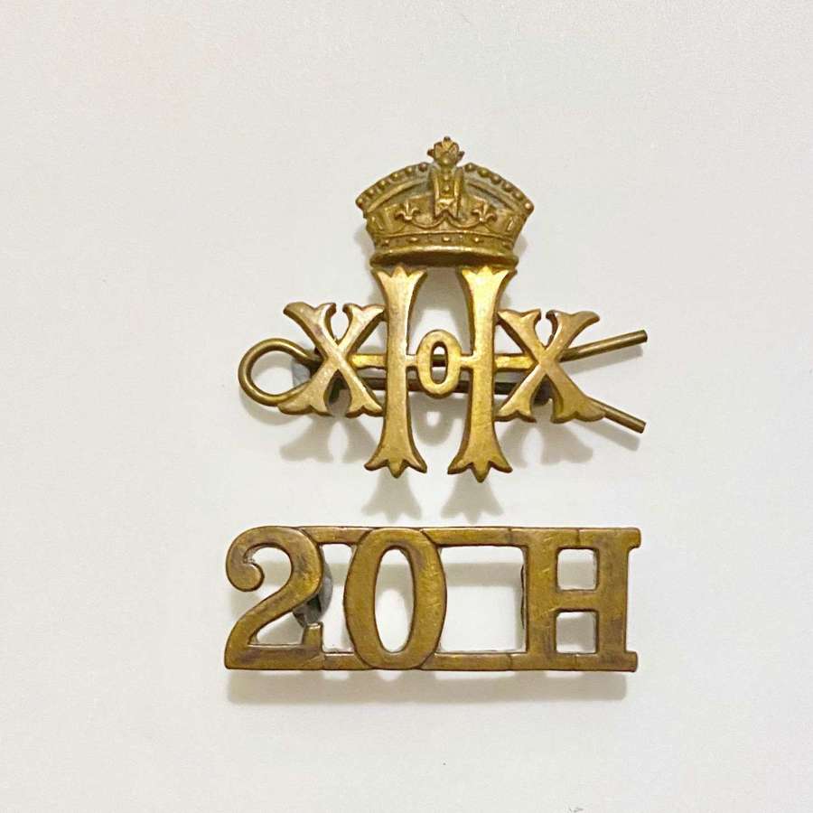 20th Hussars Victorian Other Rank’s Collar Badge.