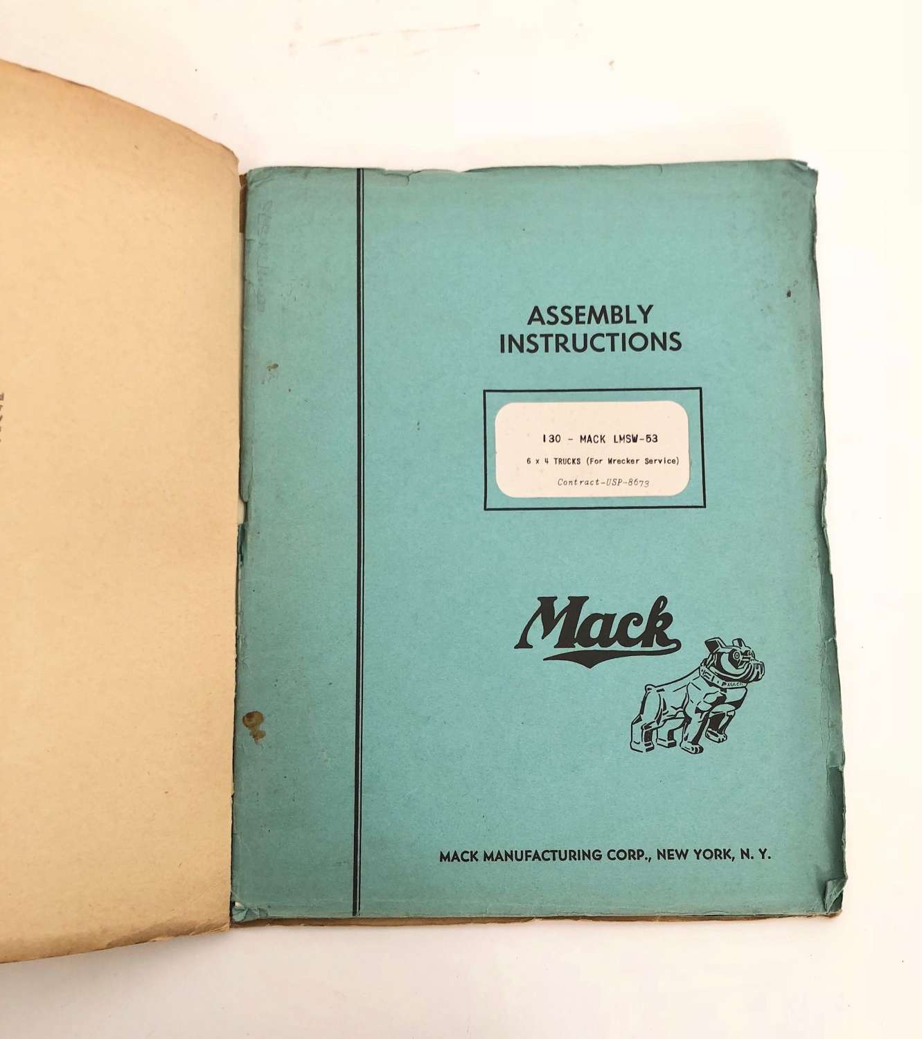 WW2 MACK LM-SW 53 6x4 Truck Assembly Manual.