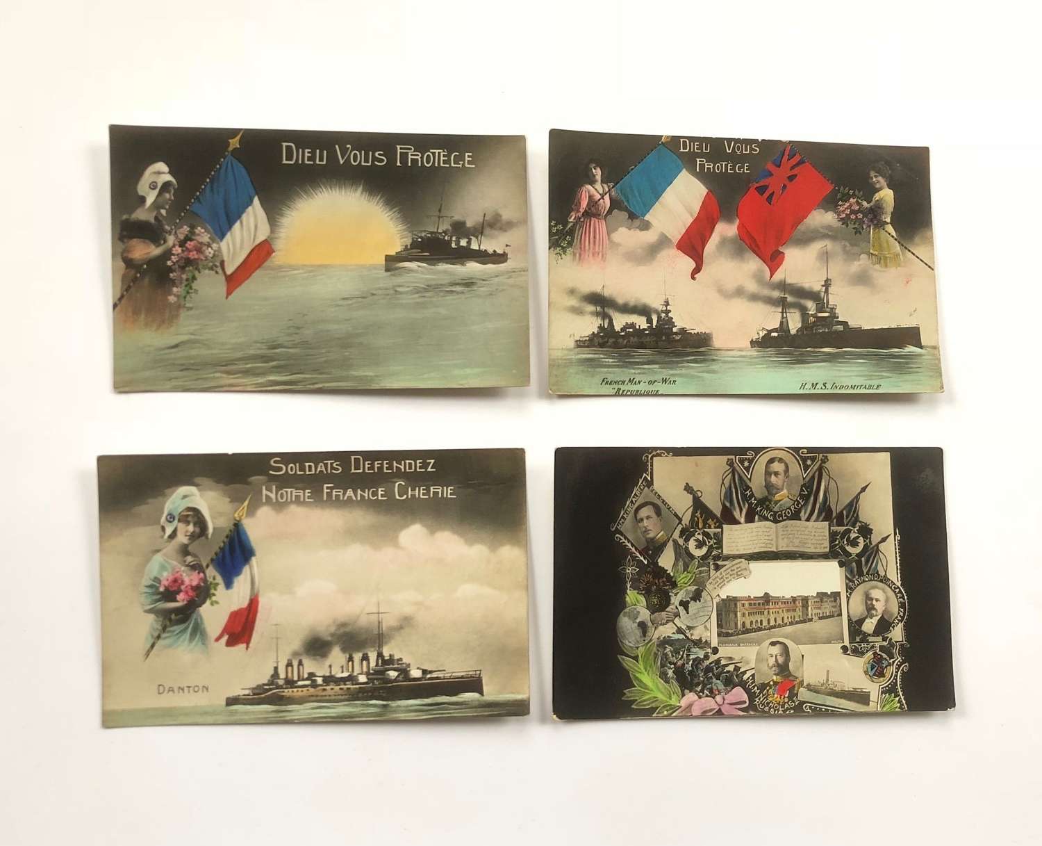 WW1 Patriotic Naval Themed Original Post Cards
