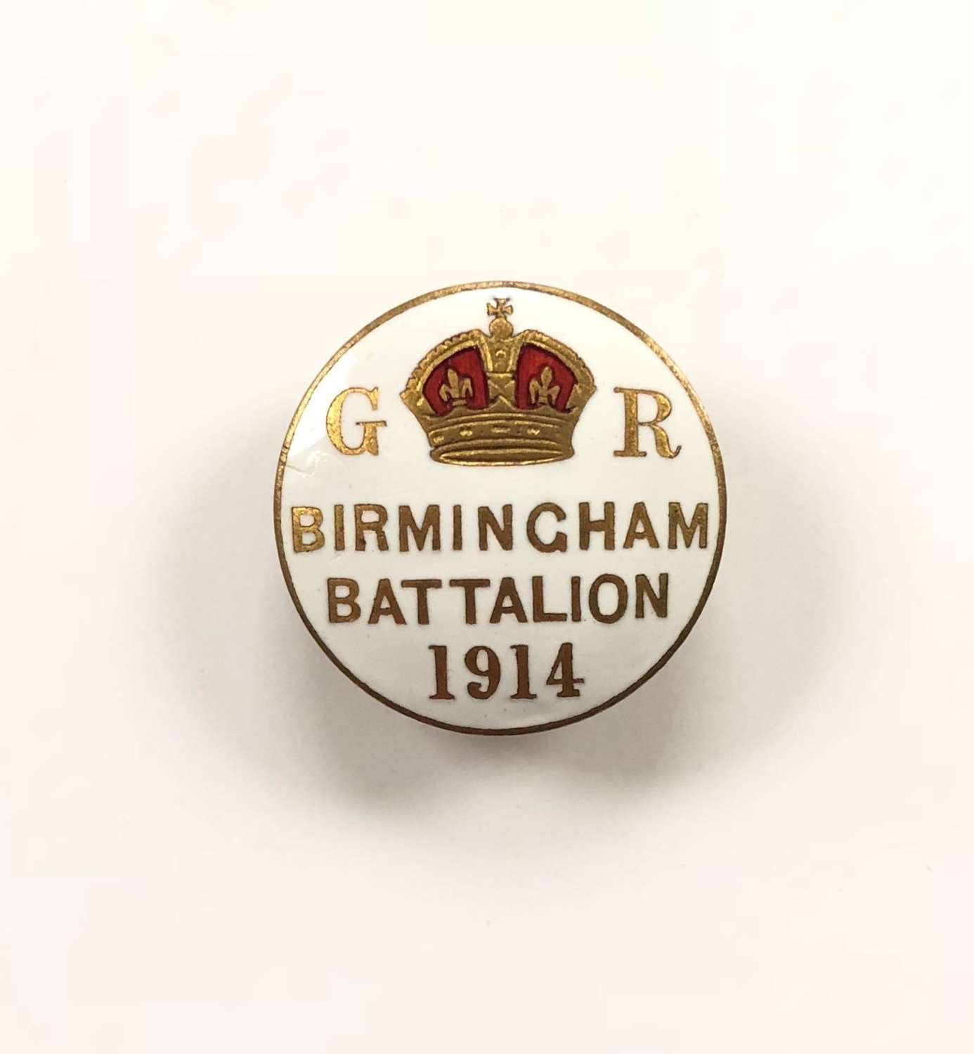 WW1 Birmingham Pals Battalions 1914 Kitchener’s Army Enamelled Badge