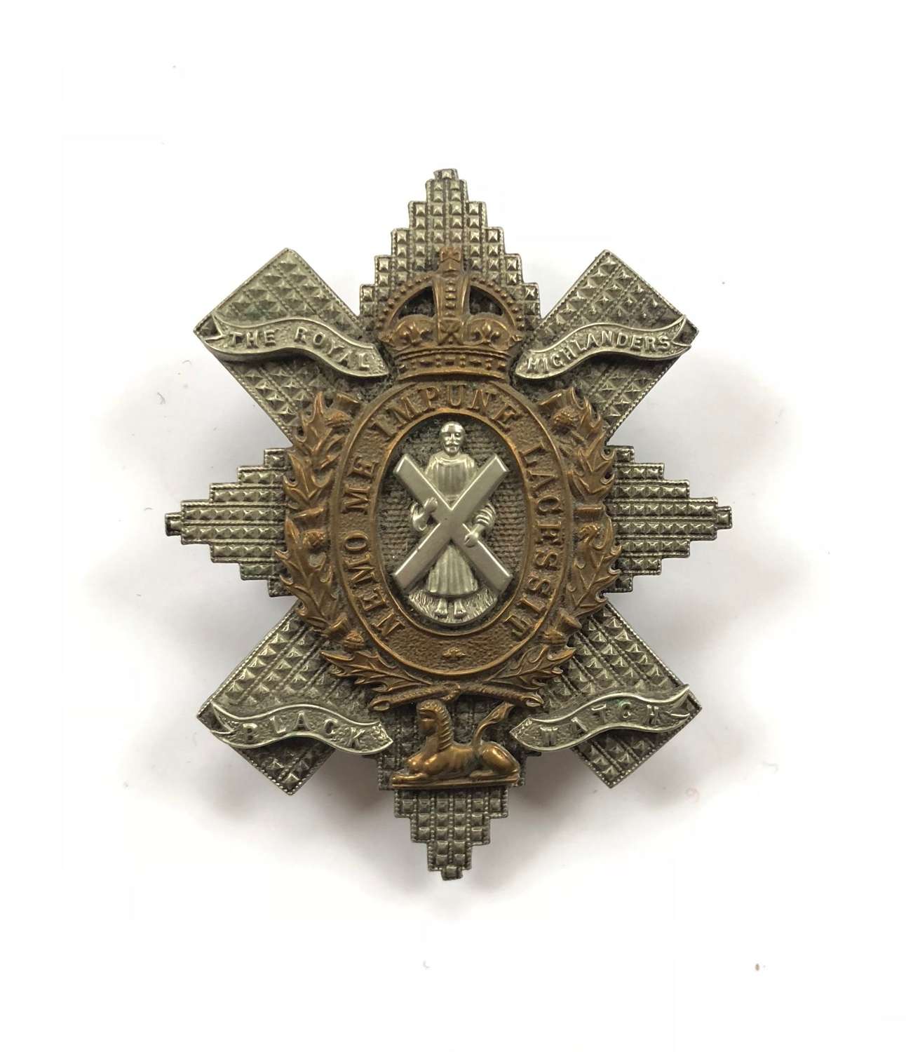 WW1 Pattern Black Watch Officer’s Glengarry Cap Badge.