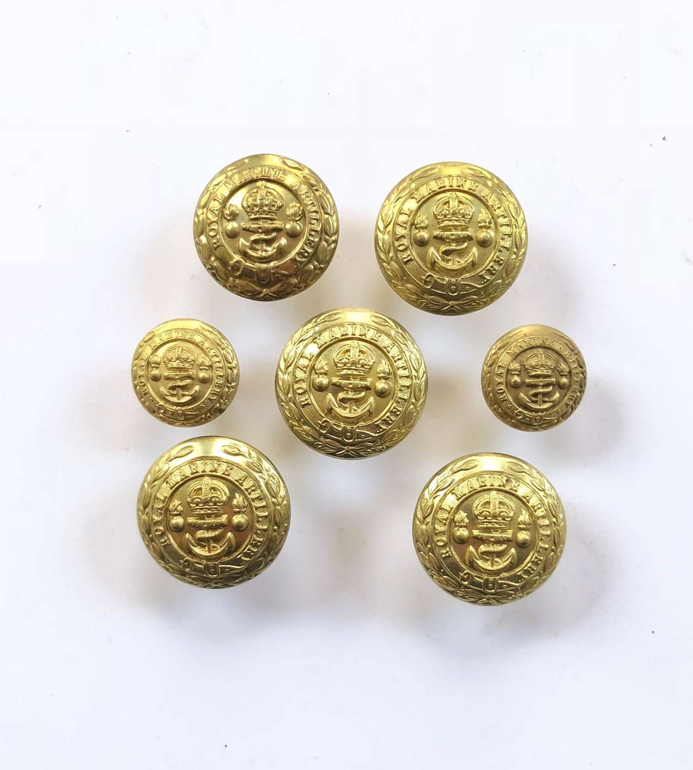 WW1 Pattern Royal Marine Artillery Other Ranks Buttons.