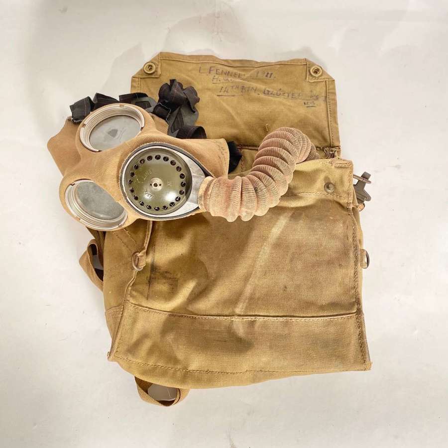 WW2 Home Guard Gloucester 14 Bristol Bn Gas Mask.