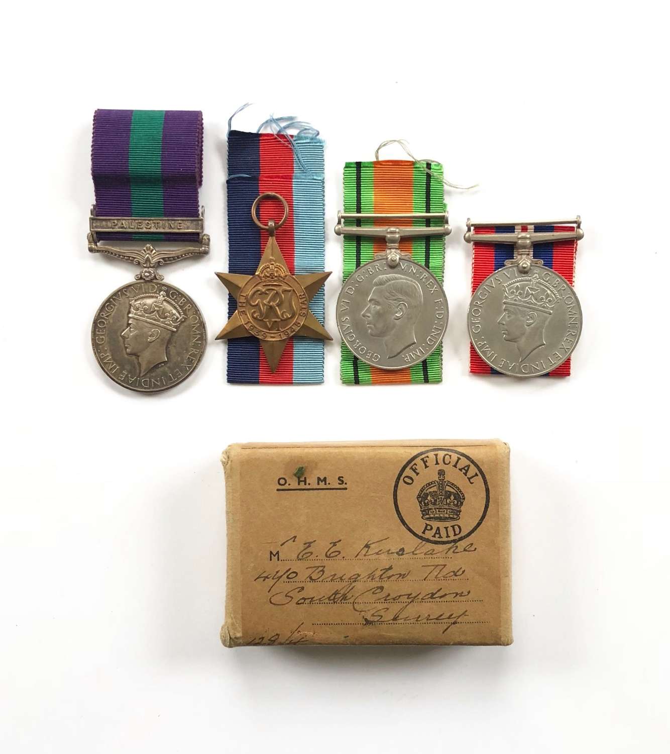 WW2 2nd Bn Beds & Herts 1940 Battle of France Wounded Medal Group.