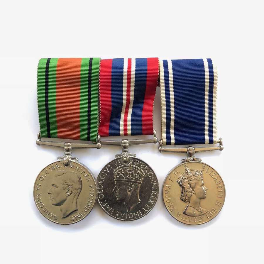 WW2 Post War Police Inspectors Long Service Group of Three Medals.