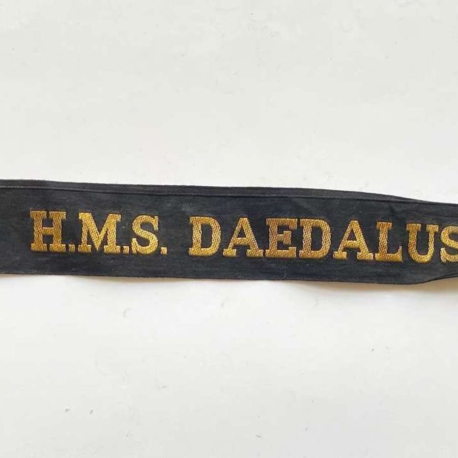 HMS Daedalus Royal Navy Fleet Air Arm Ratings Cap Tally.