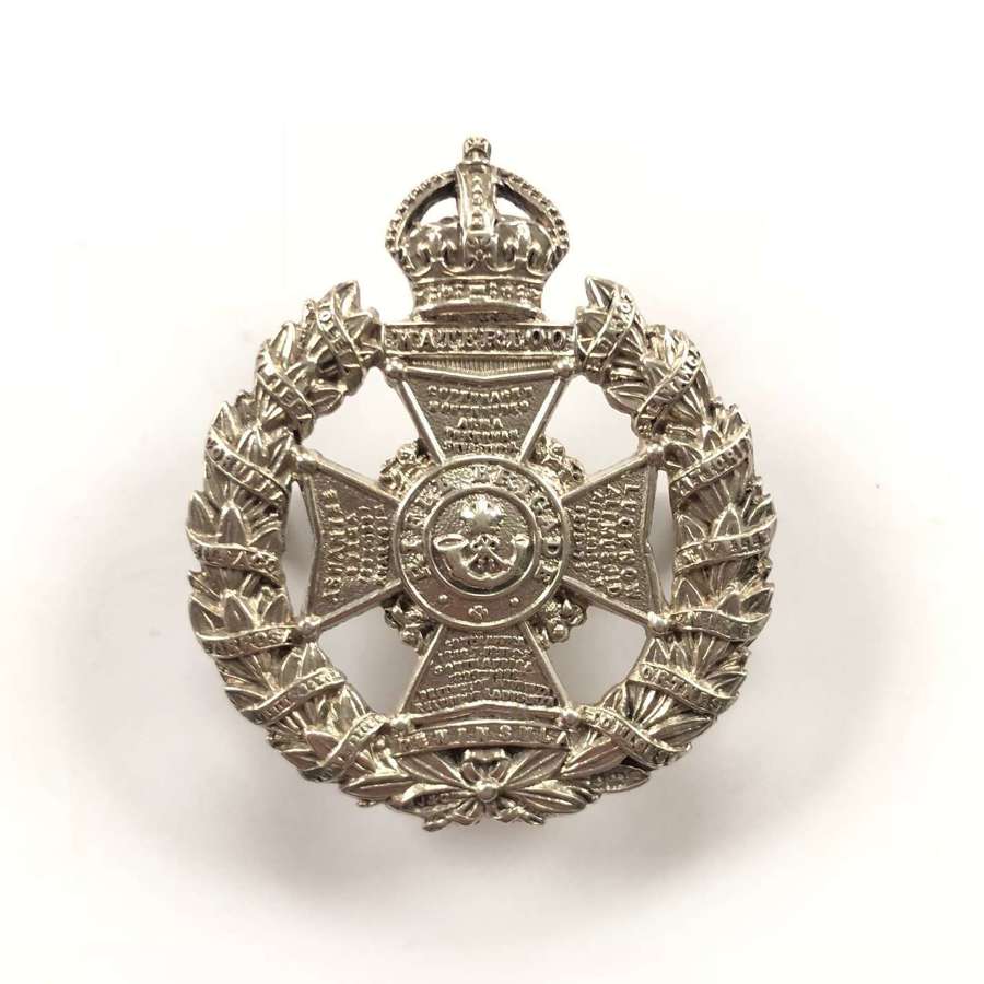 WW1 Rifle Brigade Officers 1914 Birmingham hallmarked silver cap badge