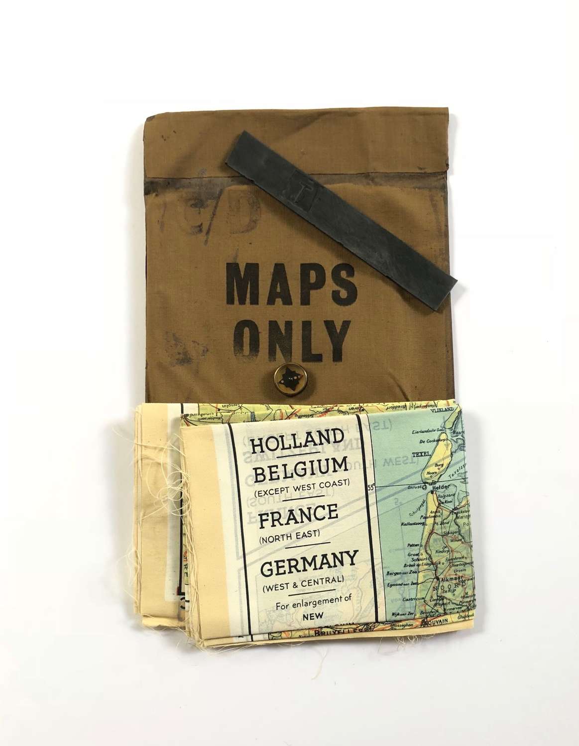 WW2 RAF Aircrew Escape Map Wallet & Contents. North West Europe