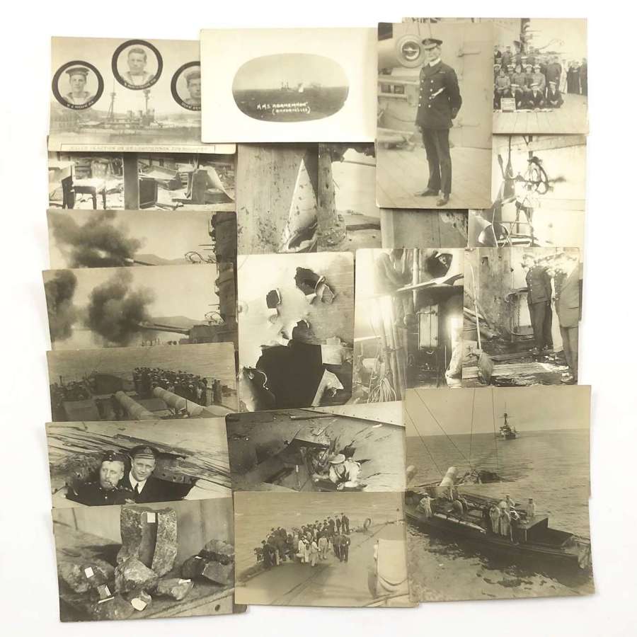 WW1 HMS Agamemnon Original Gallipoli Bombardment Photographs.