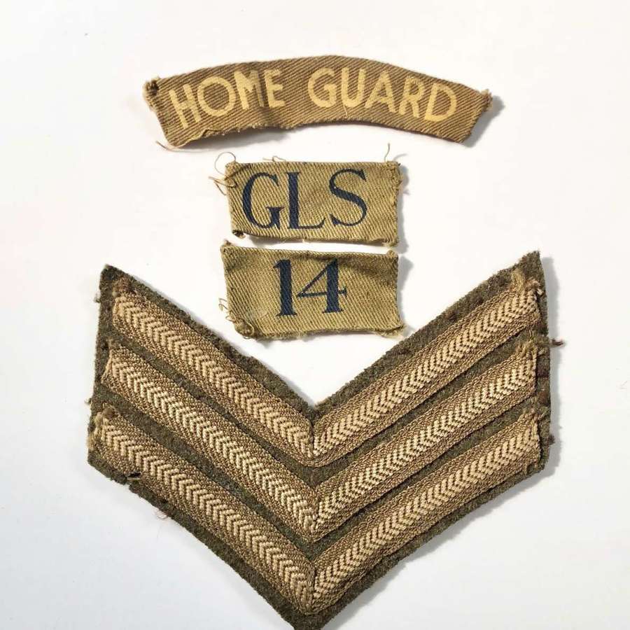 WW2 Home Guard Gloucester 14 Bristol Bn Cloth Badges.
