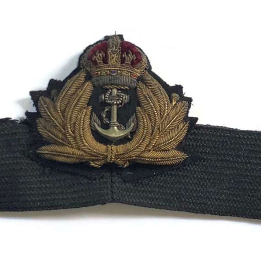 WW2 Royal Navy Officer’s Cap Badge and Band.
