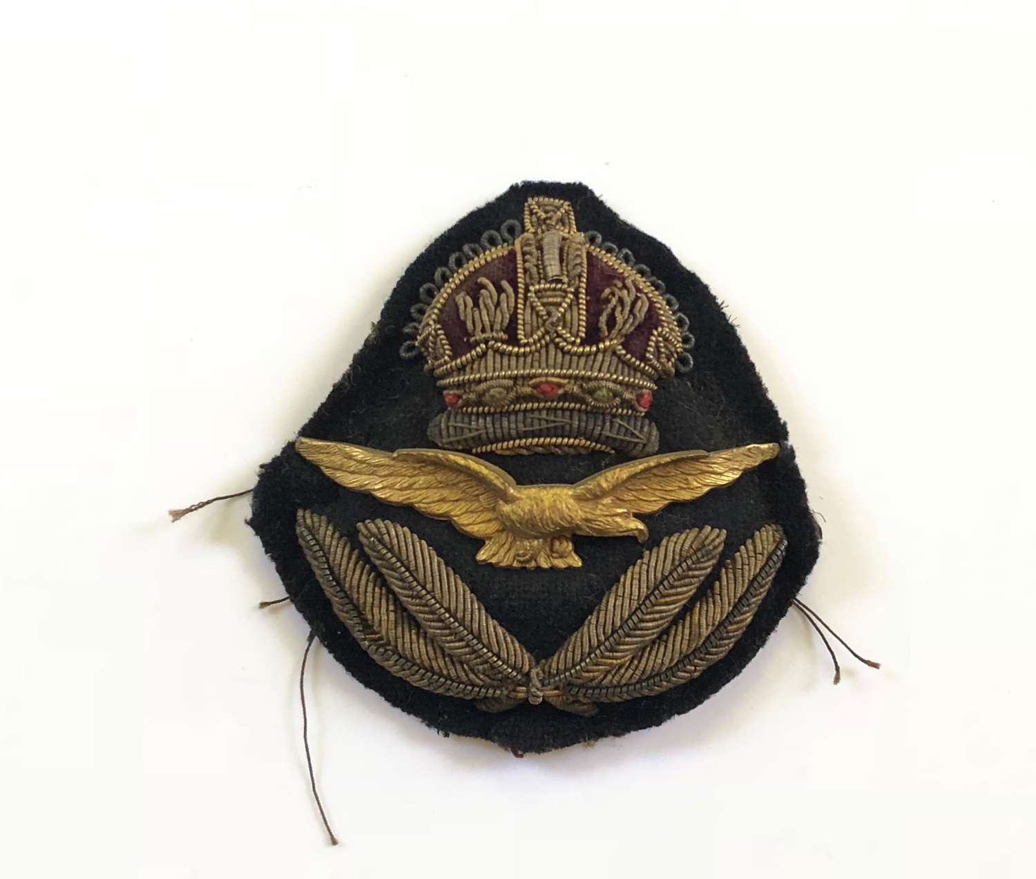 WW1 1918 RAF Bullion Officer’s Cap Badge.
