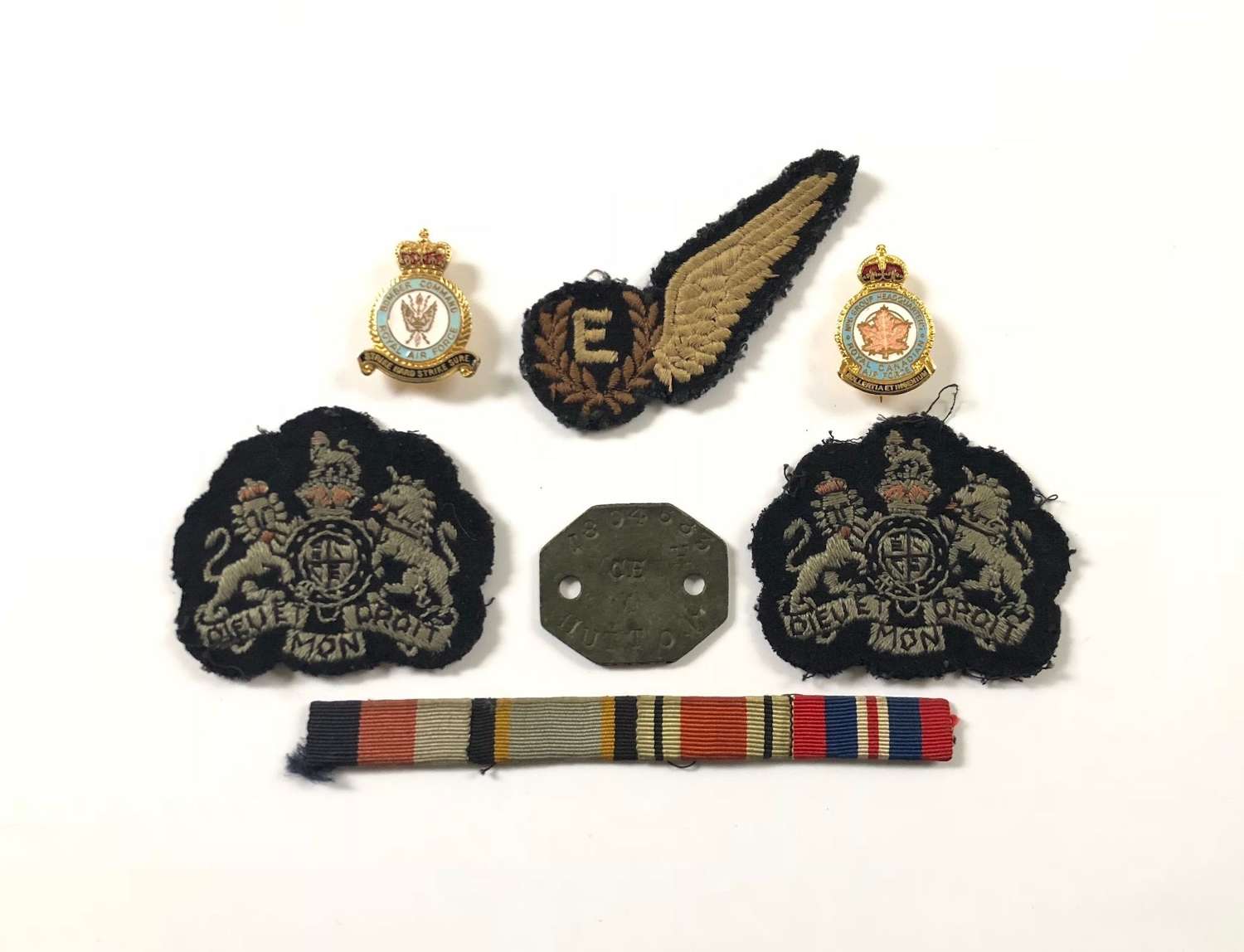 WW2 RAF POW Attributed Badges and Dog Tag.