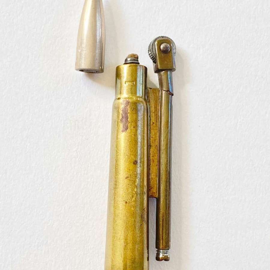 WW2 Trench Art Bullet Cigarette Lighter.