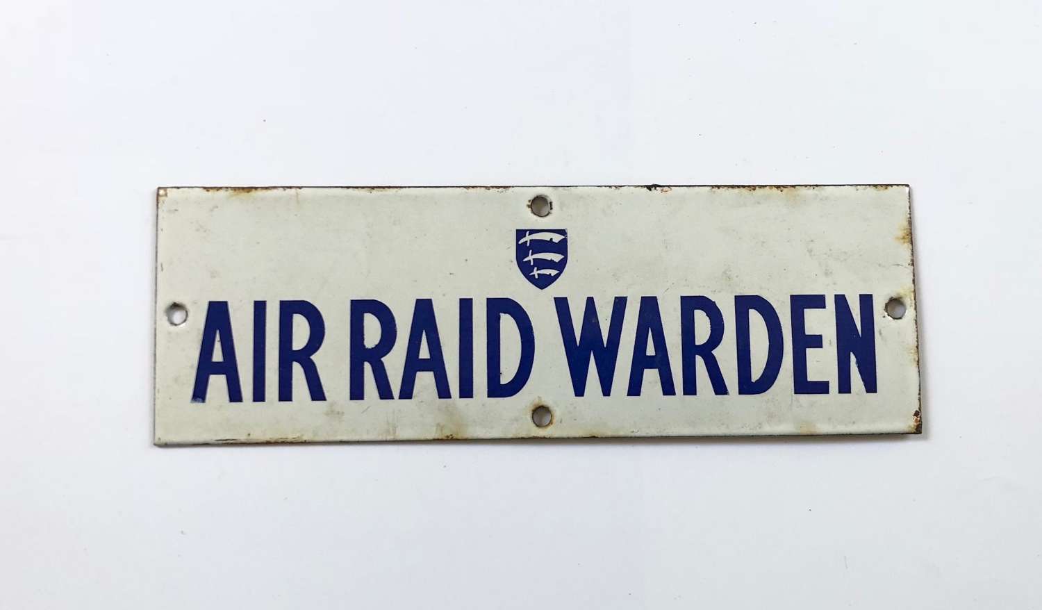 WW2 Essex Air Raid Warded Home Front Enamel Wall Plaque.