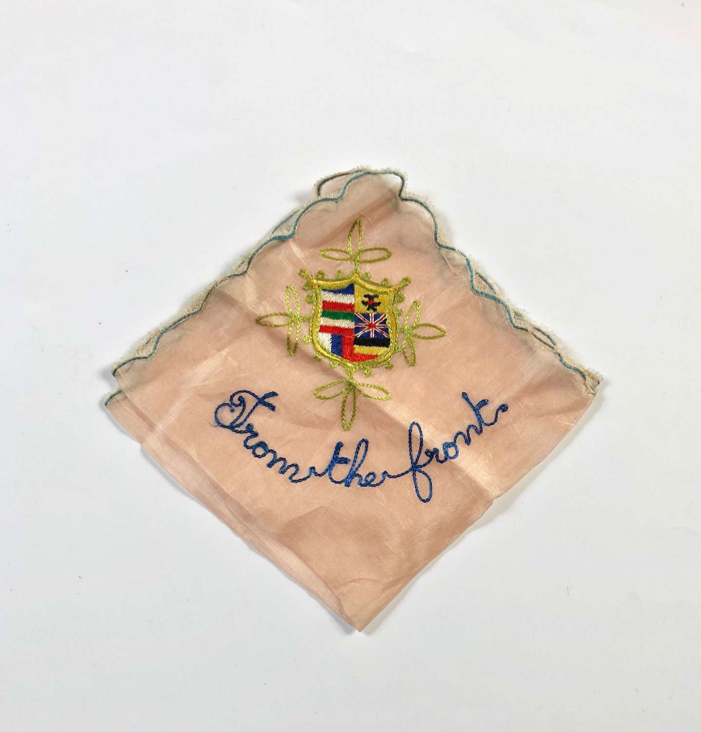 WW1 Souvenir From The Front France Handkerchief.
