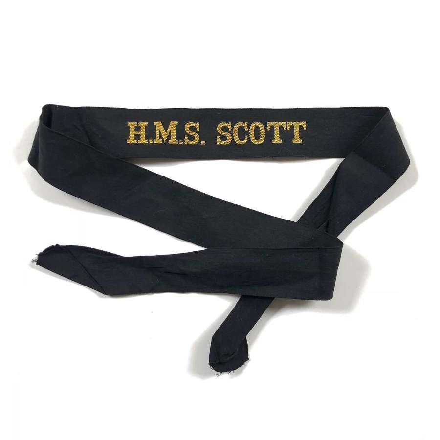 HMS Scott Survey Ship Ratings Cap Tally Badge