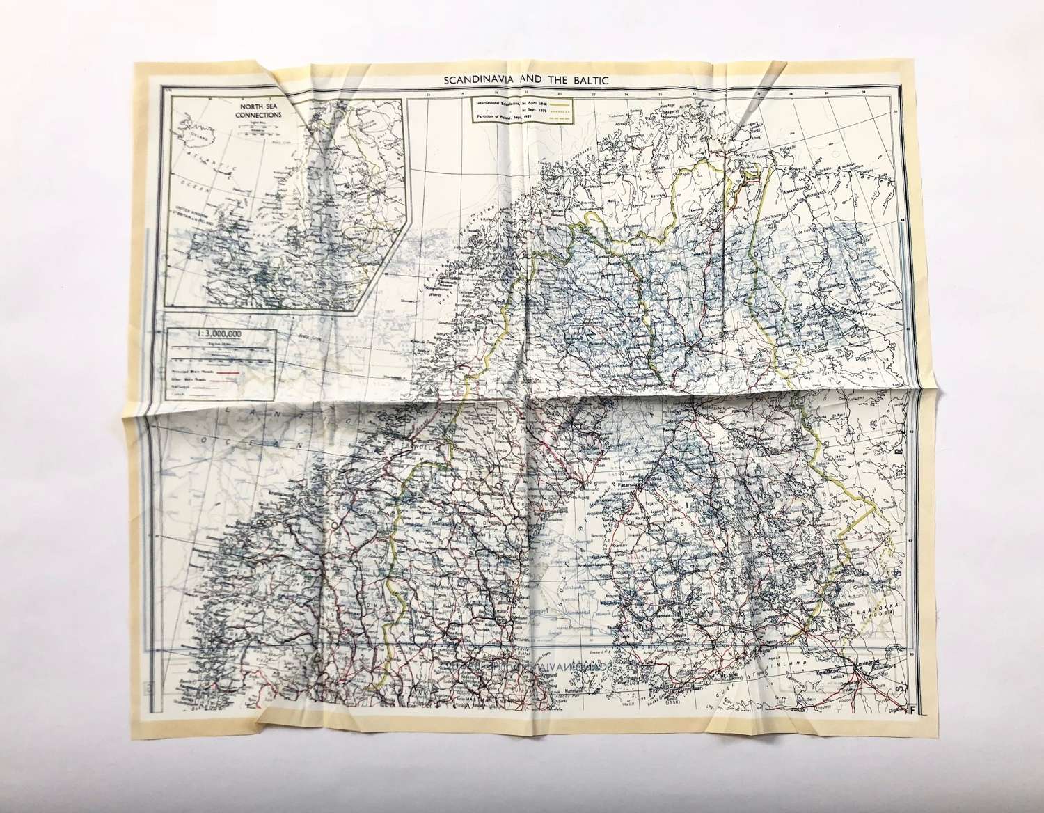 WW2 RAF Escape & Evasion Silk Map Scandinavia and The Baltic