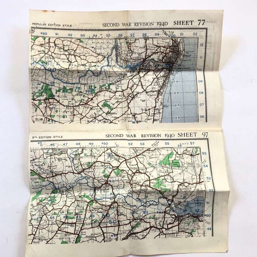 WW2 1940 War Revision Map Lowestoft.