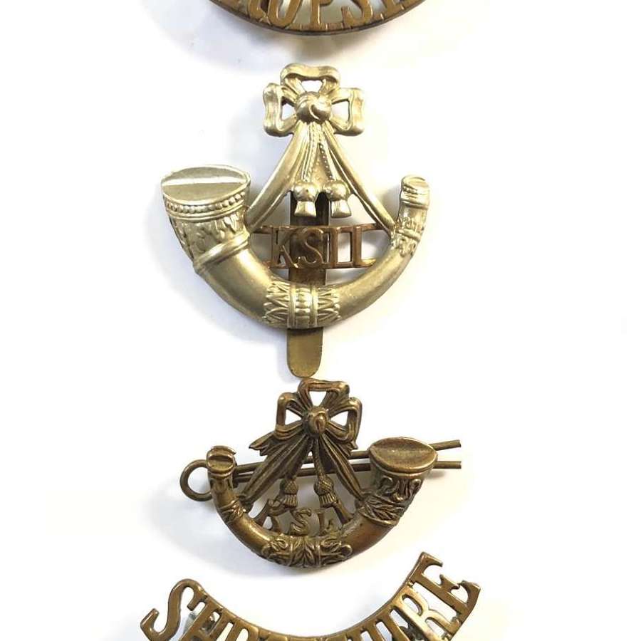 WW1 Period KSLI King’s Shropshire Light Infantry Badges.