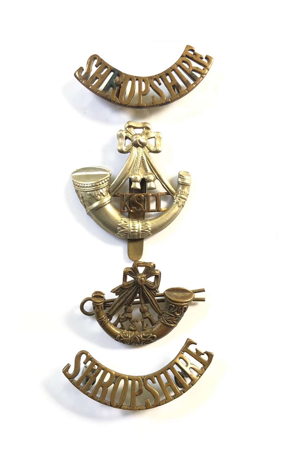 WW1 Period KSLI King’s Shropshire Light Infantry Badges.