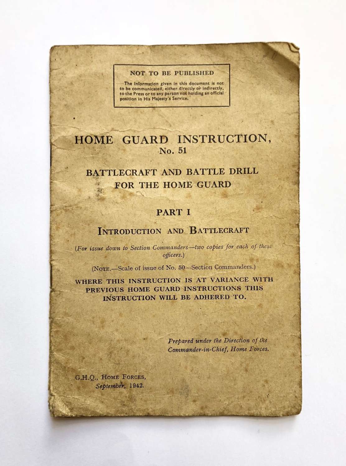 WW2 Home Front Home Guard Instruction 51 Manual Pt 1